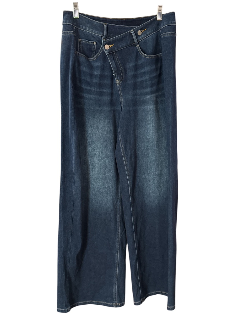 Halara Flex™ Asymmetric High Waisted Washed Casual Baggy Jeans /Pockets large - Picture 2 of 8